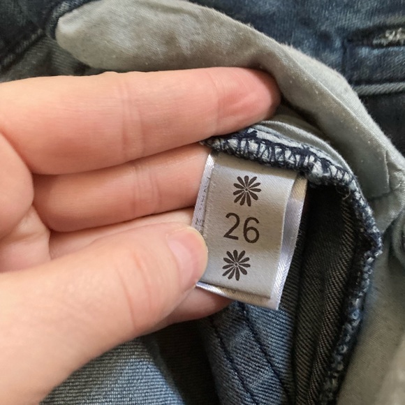 🌞Mumu Blue Medium Wash Hi Rise Flare Large Bell Bottom Raw Hem Denim Jean’sA216 - Picture 3 of 10